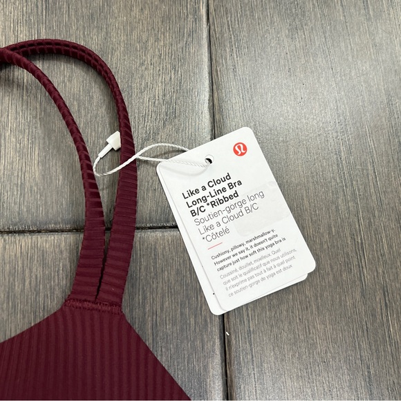 Lululemon Like a Cloud Ribbed Longline Bra *Light Support, B/C Cup Garnet - Picture 5 of 10